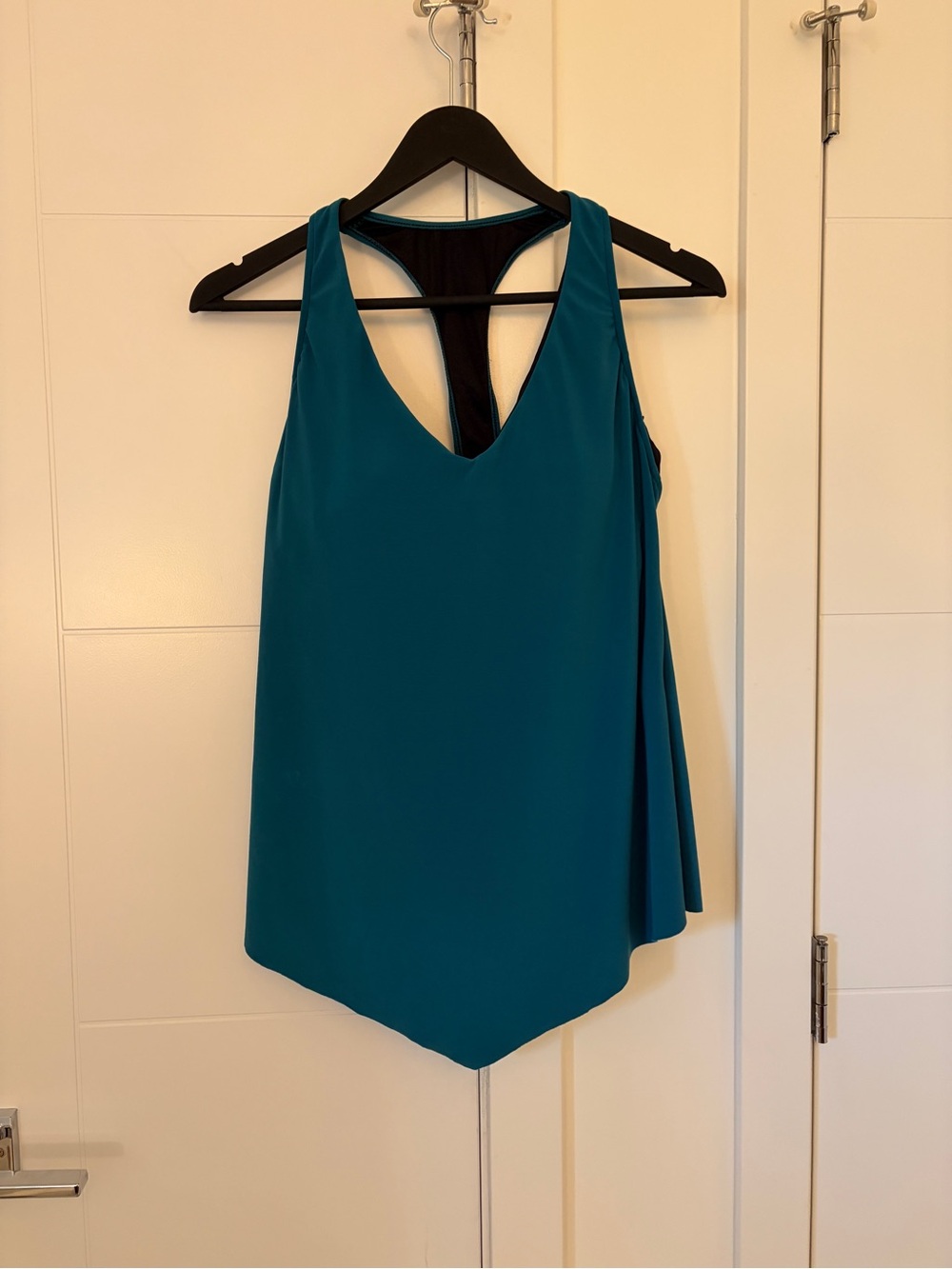 Teal tankini with boy short bottoms